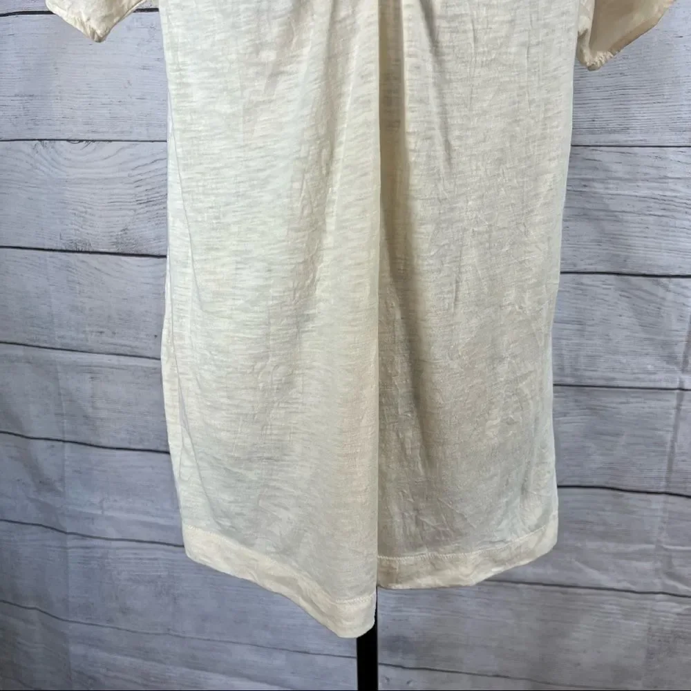 Sundance Smocked Top Ivory Cream size Small